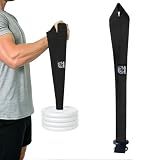 Arm Wrestling Wrist Strength Strap with Reinforced Base, Thickened & Extended Heavy-Duty Webbing, Shock-Absorbing Rubber Pad & Microfiber Anti-Wear Cover, Ideal for Weighted Wrist, Cupping, Rising & Forearm Power Training (Black)