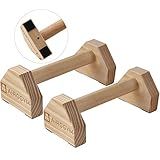 Push-up Stand, 2 PCS Wood Pushup Bars Non-Slip Base Exercise Home Workout Equipment, 30CM Wooden Parallettes Handle Stands Grip for Men Strength Training, Planks Calisthenics
