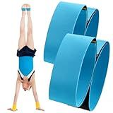 Shappy 2 Pairs Gymnastics Sticky Toes, Ankle Straps Kit – Tumbling Equipment, Cheer Coach Essentials, Back Handspring Helper for Stunt Coach, Help Training Back Flip Tuck(Blue)