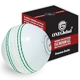 Soft Rubber Cricket Ball for Practice | Outdoor & Indoor Cricket Ball With Soft Core & Stitched Seam | Realistic Feel, True Bounce & Swing For Practice, Coaching, Honing Skills & Family Fun (1-WHITE)