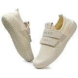 Skerxut Fitness Shoes Deadlift Shoes Cross-Trainer Sneakers for Men and Women (Beige, 6 Men/7 Women)