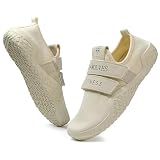 Skerxut Fitness Shoes Deadlift Shoes Cross-Trainer Sneakers for Men and Women (Beige, 11 Men/12 Women)