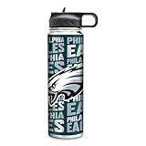 Rico Industries NFL Football Philadelphia Eagles 22oz Stainless Steel Tumbler with Lid - Great For Coffee, Tea, Water or Cocktails