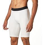 Hanes Men's Sport Performance Compression Short, True White/Ebony, Medium