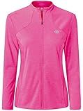 MoFiz Famele Long Sleeve Tennis Jackets with Full Zip Soft Lightweight for Activeware Rose Red L