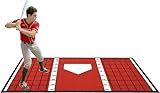 ZEALFEEL Baseball Hitting Mat, 7mm Thickened, Anti-Curl Reinforced Edge Wrapping Batting Mat with Grid Alignment, Anti Slip TPR Base, Home Plate Mat for Garage Backyard, 6.5x4 ft