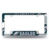 Rico Industries NFL Football Philadelphia Eagles Wave 12" x 6" Chrome All Over Automotive License Plate Frame