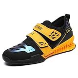 Weightlifting Shoes - High Stability Squat Shoes for Men Women with Non-Slip Rubber Sole, Wide Toe Box & Heel Support for Lifting Powerlifting, Gym, Yellow