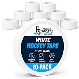 Premier Sports 10-Pack Cloth White Hockey Stick Tape, 1" x 20 yd, Strong Grip, Long-Lasting Adhesive Stick Tape for Hockey, Baseball, Lacrosse & Softball – Pro Grade
