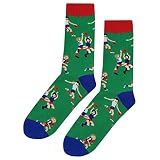 SockFly Rugby Dress Socks Funny Novelty Crazy Fun Design Men Size 8-12 Cotton Casual Crew Colorful Funky Fancy Socks Gift for Men