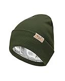 Curly Girl Women's Satin Lined Knit Winter Hat Beanie for Curls, Women's Winter Hats, Cuffed Beanie, Curls, Curly Hair Girls Green