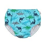 green sprouts Baby Boys Reusable And Toddler Swim Diaper, Aqua Simple Dino, 12 Month US