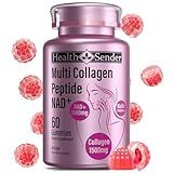 Collagen Gummies-Collagen for Women Men with 1500 mg Collagen Peptides Type I,II,III,V,X, 1000mg NAD, 15000 mcg Biotin, Daily Collagen Supplement Protein Gummies for Hair Skin Nails, Sugar Free