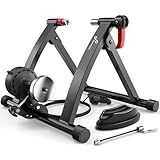 Sportneer Bike Trainer - Magnetic Stationary Bike Stand for 26-28" & 700C Wheels - Adjustable 6 Level Resistance Bike Trainer Stand for Indoor Riding with Quick Release Lever & Front Wheel Riser Block