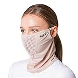 SUIGOLF KOREA UV Sun Protection Balaclava Half Face Mask - For Hiking, Running, Cycling & Outdoor Sports (Type E) (US, Alpha, Large, Beige)