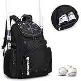 KAVIGOR Baseball Bag for Youth and Adult, Softball Bag 50L Large Capacity Holds 4 Bats, Equipment Backpack with Shoes Compartment