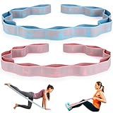 2PCS Elastic Yoga Stretching Strap with 11 Loops, CEILIWEN Elastic Band for Physical Therapy,Pilates Stretch Band,Elastic Exercise Bands, Leg Stretching Strap,Stretch Resistance Bands for Exercise