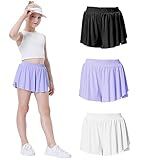 Flowy Shorts Girls Cheer Practice Wear Youth Butterfly Shorts 3 Pack