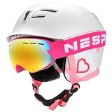 Natuway Kids Ski Snowboard Helmet Goggles Combo from Toddler to Youth Safe