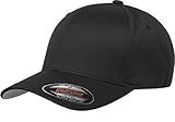 Flexfit Men's Wooly Combed Twill Fitted Baseball Cap, Black, Large-X-Large