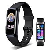 VUHIGIB Fitness Tracker, 24/7 Heart Rate Blood Oxygen Blood Pressure Body Temp Monitor Sleep Calorie Tracker with 1.1" AMOLED Touch Color Screen Pedometer Smart Watch Waterproof for Women Men