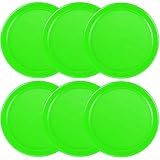 3 1/4 Inches Air Hockey Pucks 6 Pack Full Size Heavy Replacement Pucks for Game Tables Equipment Accessories (Green)