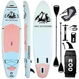 Roc Inflatable Stand Up Paddle Board 10' 6" with Premium SUP Paddle Board Accessories, Wide Stable Design, Non-Slip Comfort Deck for Youth & Adults (cloud2)