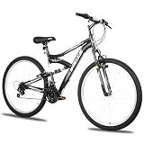 WEIZE Mountain Bike, 27.5 inch Outdoor Cycling Bike, 18-Speed/High-Carbon Steel/Dual Full Suspension, Adjustable Ergonomic Seat for Men Women Adult, MTB Bicycle with Suspension Fork, Matte Black