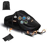 Snowmobile Cover,Heavy Duty 900D Oxford Fabric Sled Ski Cover with 2 Windproof Buckles,Air Vents,Universal Trailerable Snowmobile Storage Cover,Fit for Most Snowmobiles.