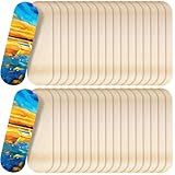 Meooeck Blank Skateboard Wooden Decks Bulk Beginner Kid Mini Maple Skateboard 17 x 5 Inch 7 Ply Double Tail Skate Light Decks for Painting Replacement Decoration (12 Pack)