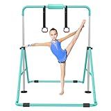 RINREA Gymnastic Bars for Kids with Adjustable Height, Folding Gymnastic Training Kip Bar, Junior Expandable Horizontal Monkey Bar for Home
