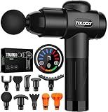 TOLOCO Massage Gun, Deep Tissue Back Massage for Athletes for Pain Relief, Percussion Massager with 10 Massages Heads & Silent Brushless Motor, Christmas Gifts for Women, Men, Black