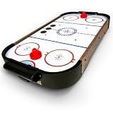 GoSports 30 Inch Table Top Air Hockey Game for Kids - Portable, Battery Operated Game Table - Oak
