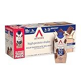 Atkins Milk Chocolate Delight High Protein Shake, 15g Protein, 2g Net Carb, 1g Sugar, Keto Friendly, Chocolate Flavored Protein Shakes, 12 Count