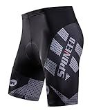 sponeed Men Bike Shorts with Padding Racing Bicycle Wear Road Biking Pants Gel Cushioned for Motorbike US XL Grey