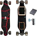 Uditer Electric Skateboards 1 Battery, S3 Electric Longboard with Remote and 10S2P 42V Swappable Battery/28 Mph Top Speed/2 * 600W Motors/12 Miles Max Range Electric Longboards for Adults & Beginners