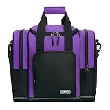 LARIPOP Purple Bowling Ball Bag, Single Bowling Bag with Padded Ball Holder, Ventilated Shoe Compartment Fits Men’s Size 14, 600D Durable Bowling Tote with Adjustable Padded Strap