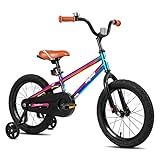 JOYSTAR 14 Inch Kids Bike for 3 4 5 Years Boys Girls Gifts Children Bicycle with Training Wheels Coater Brake BMX Style Oil Slick