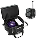JMIANeodark Bowling Ball Bag with Separate Shoe Compartment, Single Roller Bowling Bag with Wheels and Retractable Handle Extends to 37.0 Inches, Padded Foam Ball Insert, Gray (1 Ball Bowling)