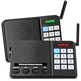 UHAXZ Intercoms Wireless for Home, Long Range Wireless Intercom 6000ft, Intercoms for Home with Group Call, Monitor Function, 8 Volume Levels Intercom System for House Business Office Elderly(2 Packs)