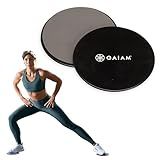 Gaiam Core Sliding Discs - Dual Sided Workout Sliders for Carpet & Hardwood Floor - Home Ab Pads Exercise Equipment Fitness Sliders for Women and Men, Grey/Black