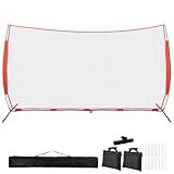 7x7ft /10x16ft /10x20ft Portable Backstop Net with Carry Bag and 12 Ground Nails. Stable Sports Barrier Net for Golf, Lacrosse, Soccer, Baseball. Ball Stop for Backyard Garden Training(Only Block)