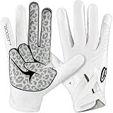 Grip Boost Peace Stealth 6.0 Boost Plus Football Gloves - Adult Sizes (White/Black, Large)