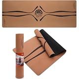 YOGA DOOD Cork Yoga Mat Thick 4mm - Natural Yoga Mat Non-Toxic (72"x26")