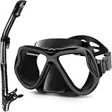 Greatever Snorkeling Gear for Adults Kids, Dry Snorkel Mask Set Anti-Fog