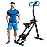 Stair Stepper for Home Gym Folding Vertical Climber Cardio Exercise Machine for Full Body Workout Machine, Adjustable Handlebar & Pedals, 300LBS Load (Blue)