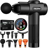 TOLOCO Massage Gun, Deep Tissue Back Massage for Athletes for Pain Relief, Percussion Massager with 10 Massages Heads & Silent Brushless Motor, Relaxation Gifts for Men Women, Black