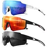 gesruny Polarized Sport Sunglasses for Men and Women, Lightweight TR90 Sun Glasses with UV Protection for Cycling Running