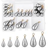 Fishing Weights Sinkers Kit, 25pcs Bass Casting Weights Drop Shot Weights with Swivel, 5 Sizes Sinker Assortment for Freshwater Saltwater Catfish Fishing