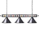Wellmet 3 Light Billiard Pool Table Lights, 59" Pool Table Lighting for 7'-8' Table, Modern Kitchen Island Pendant Light with Matte Metal Shade, Billiard Light Fixture for Pool Table, Game Room